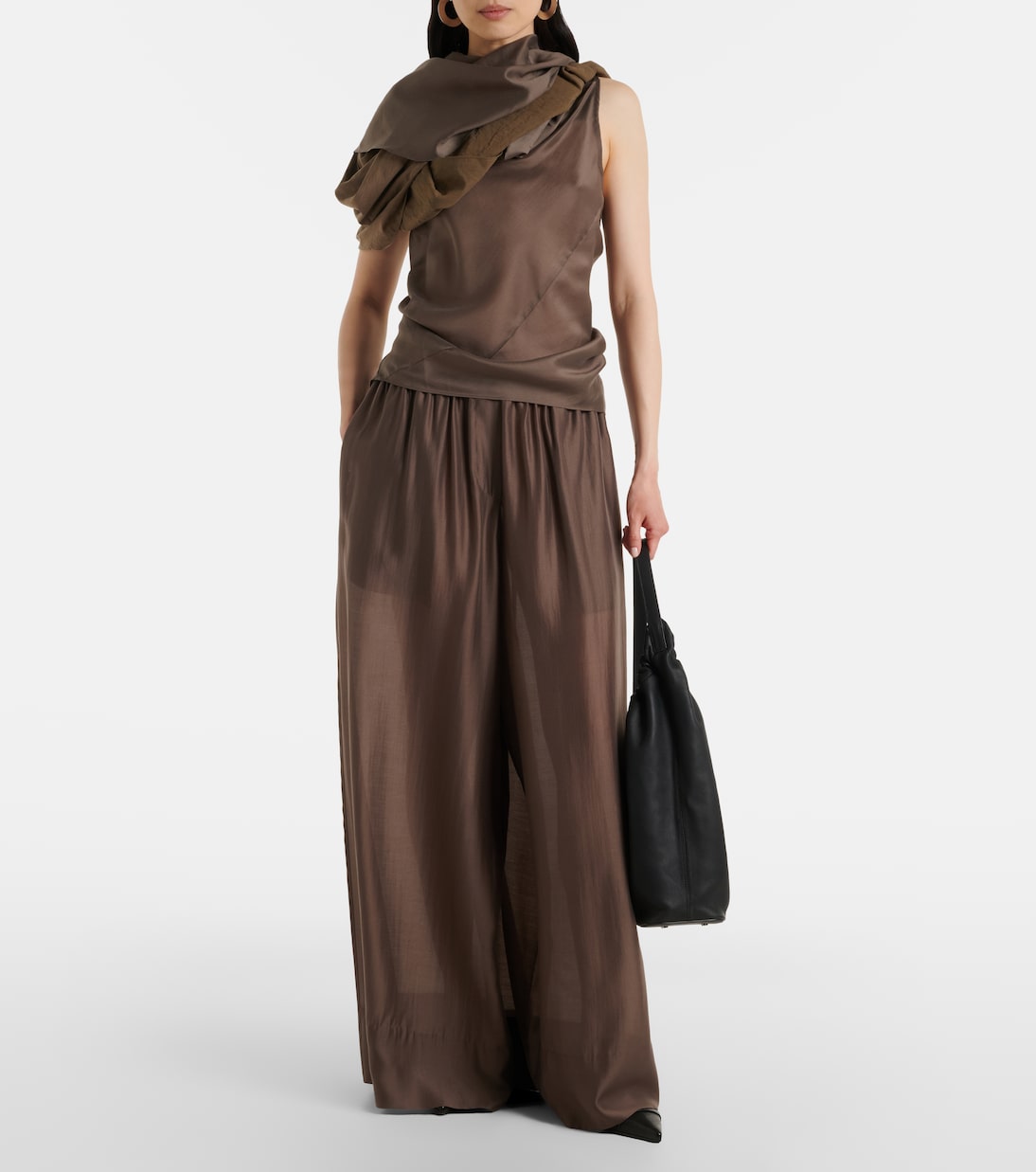 One-shoulder satin top | Entire Studios