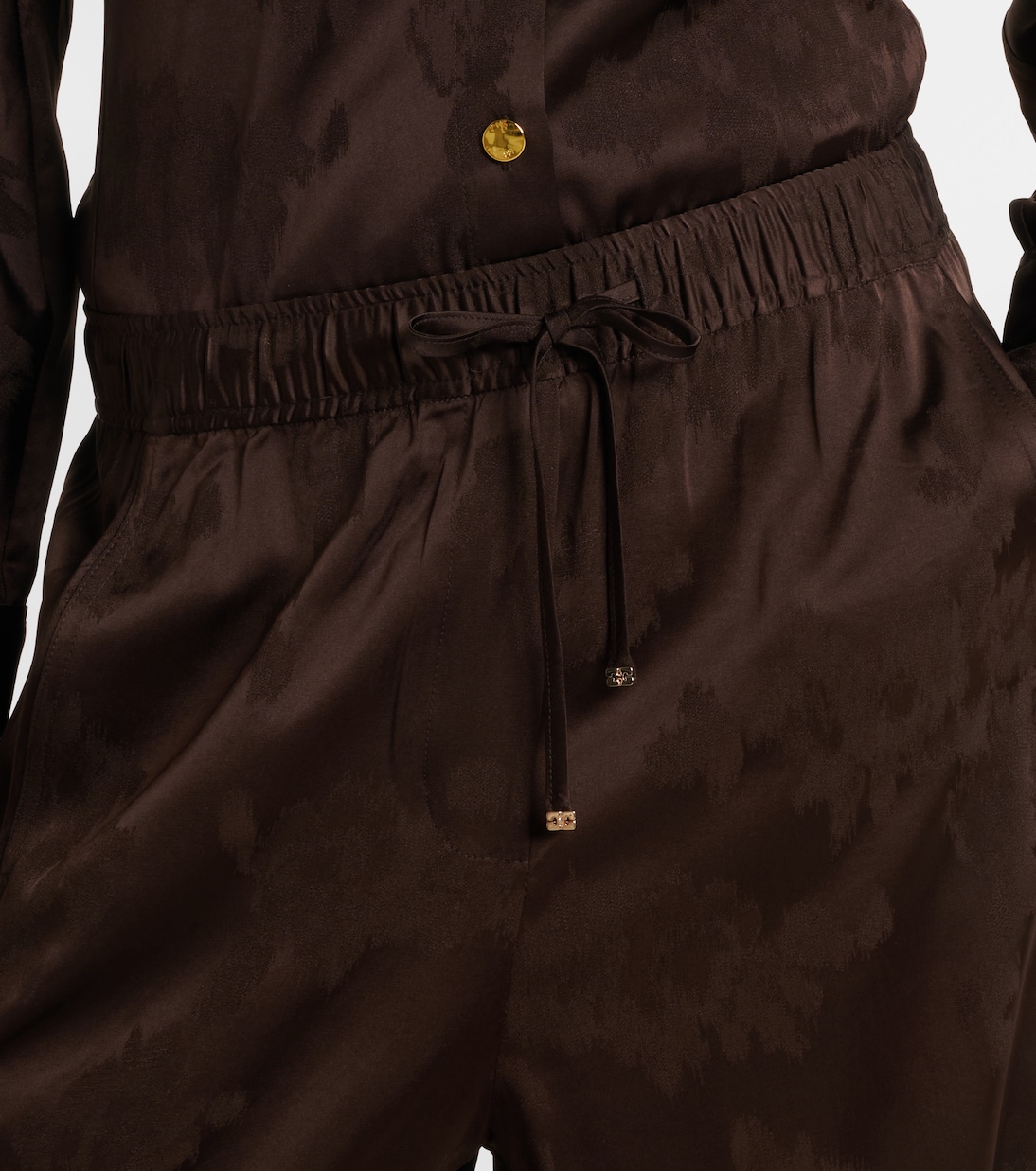 새틴 자카드 와이드 팬츠 | Ganni