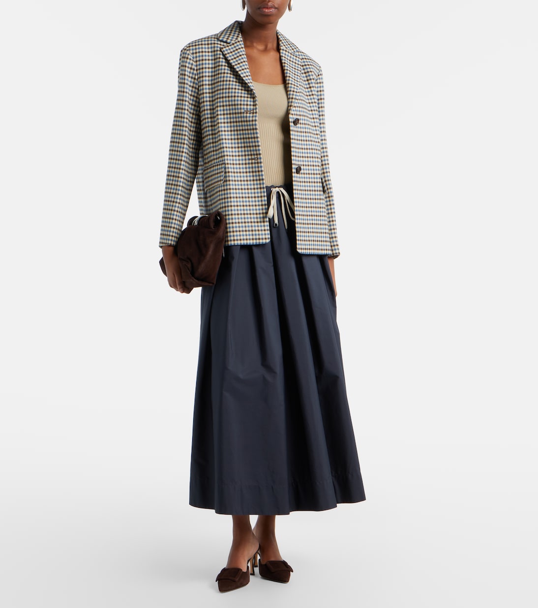 Pineta pleated cotton midi skirt | 'S Max Mara