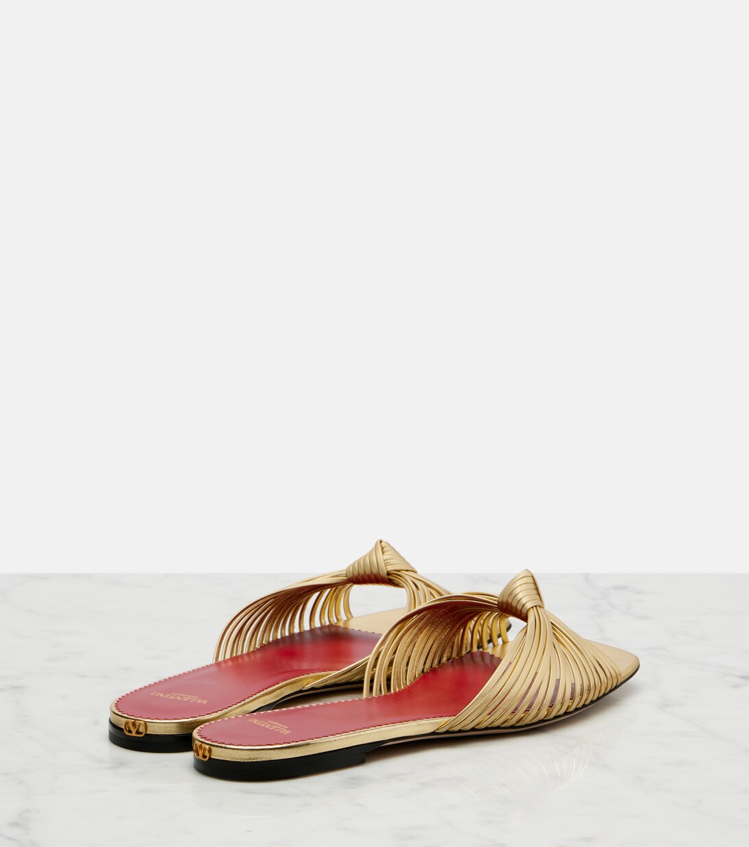 Annet metallic leather slides | Valentino Garavani