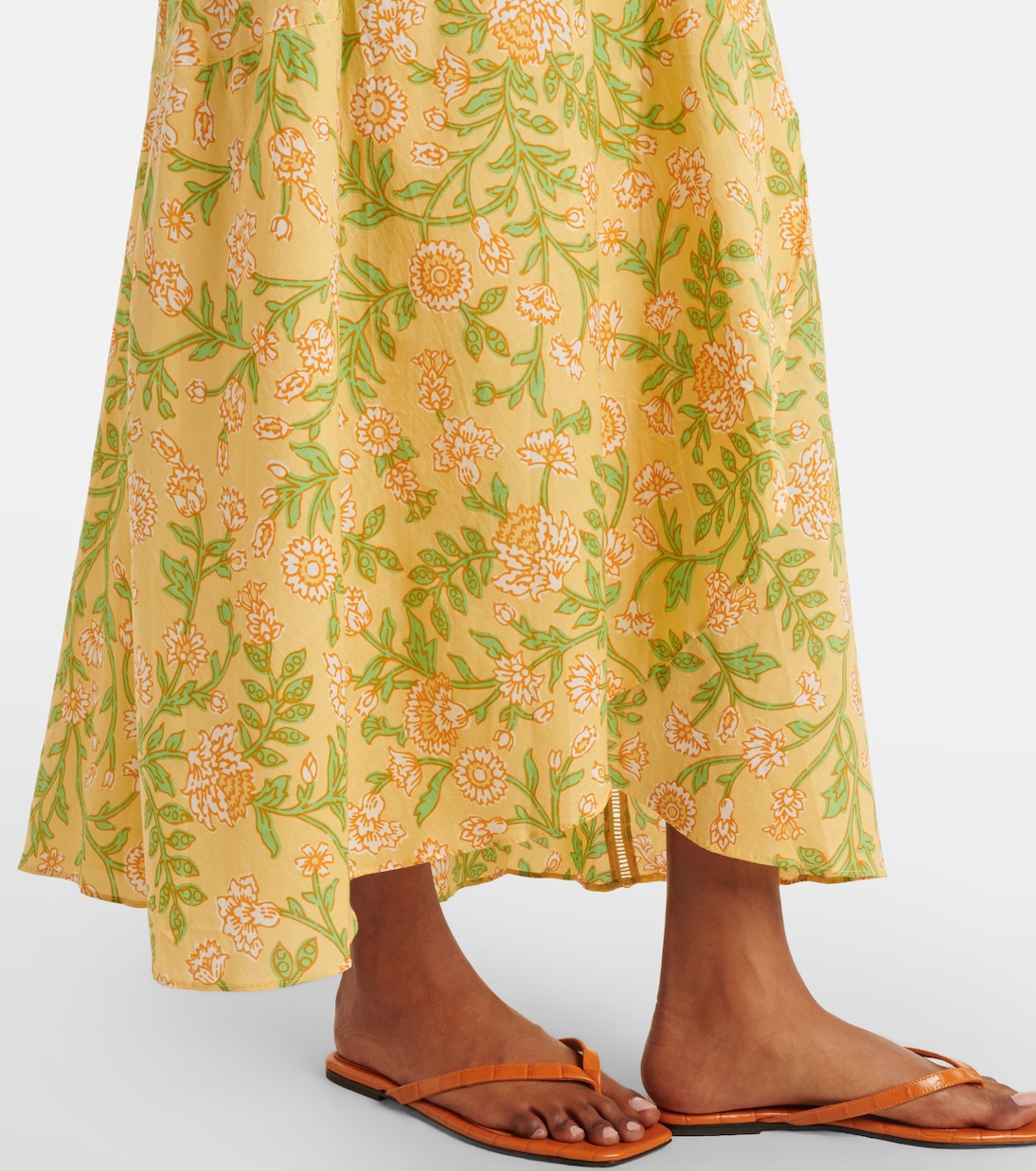 Eva floral cotton midi skirt | Poupette St Barth