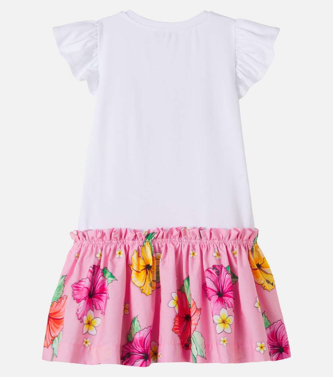 x Disney® printed cotton-blend jersey dress | Monnalisa