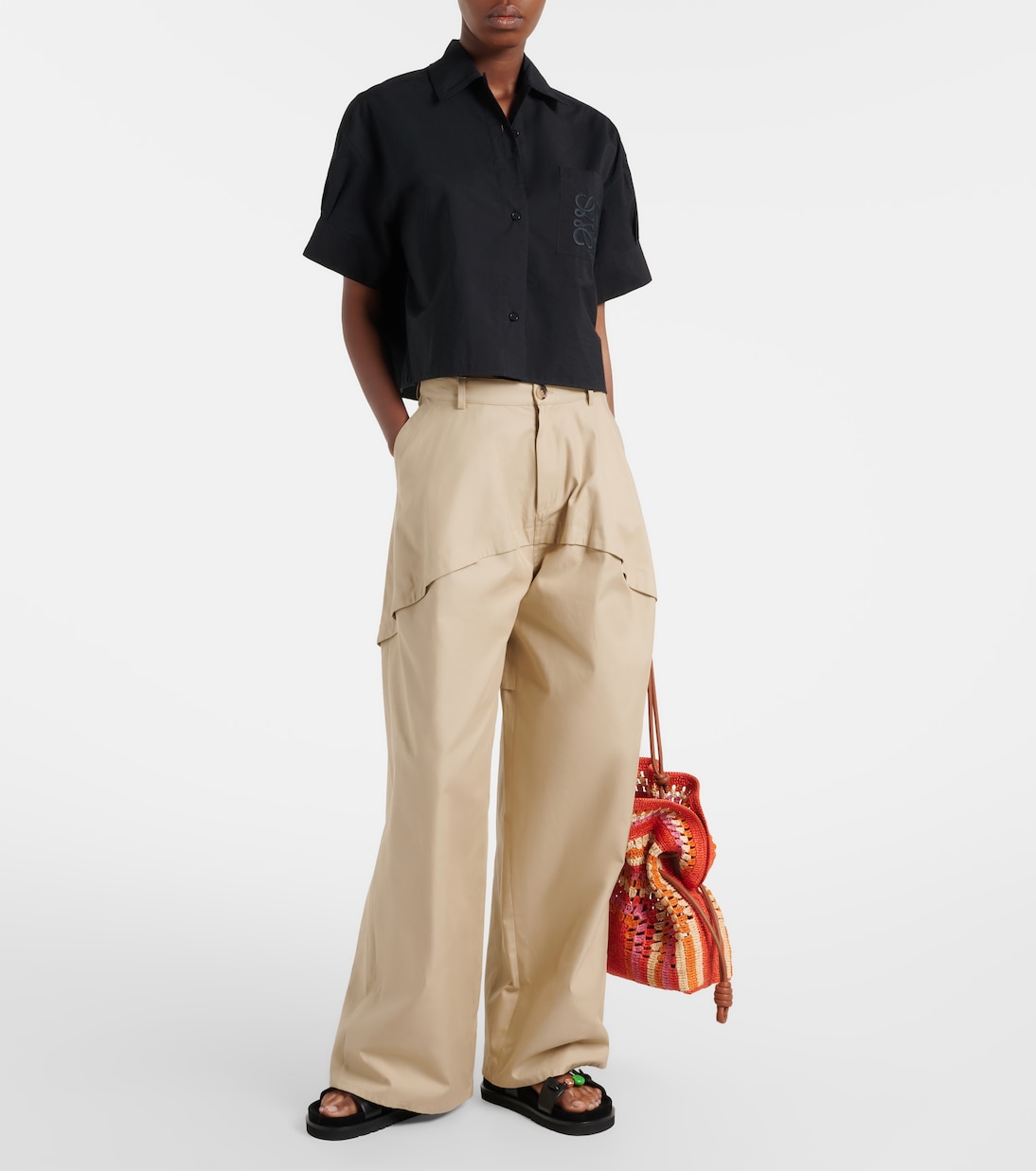 Paula's Ibiza cotton wide-leg pants | Loewe