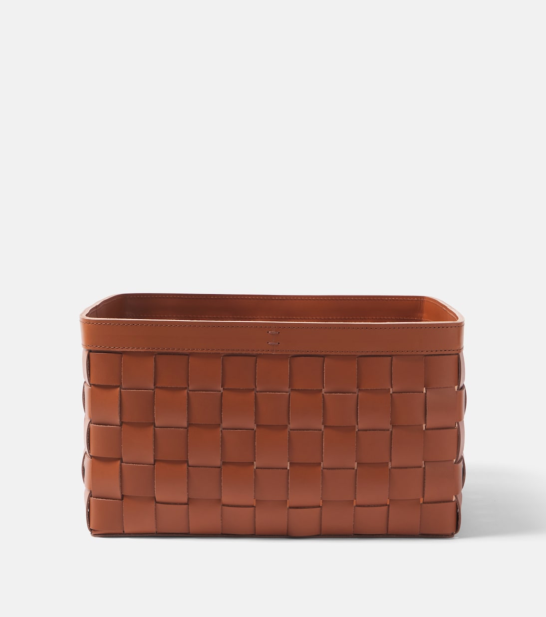 Mondina Large woven leather basket | Giobagnara