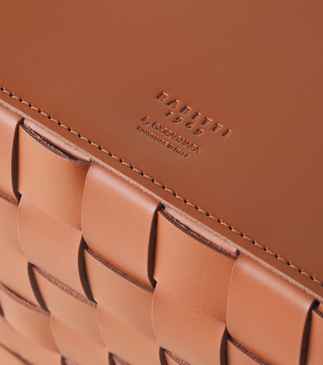 Mondina Large woven leather basket | Giobagnara