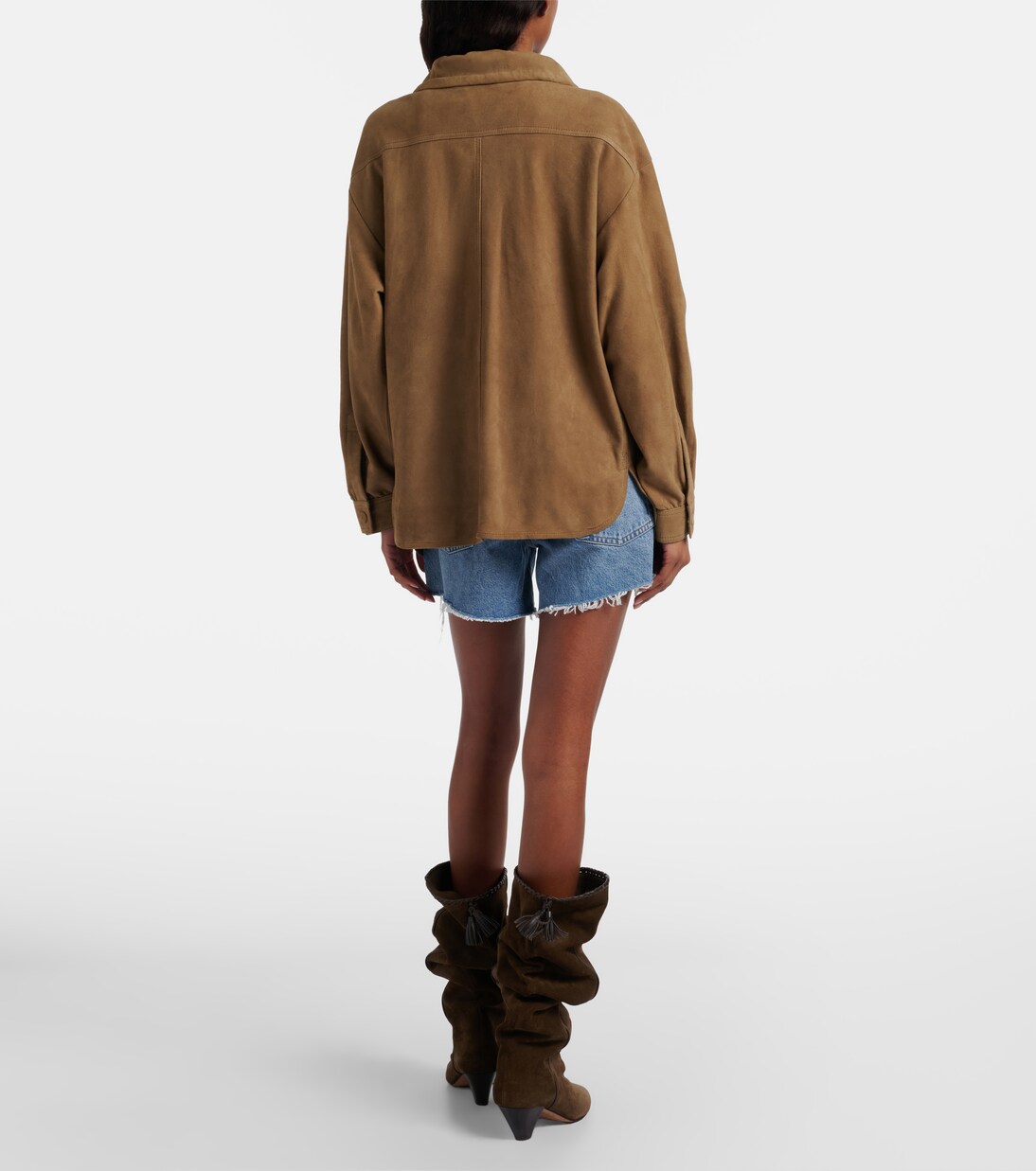 Parker Long distressed denim shorts | Agolde