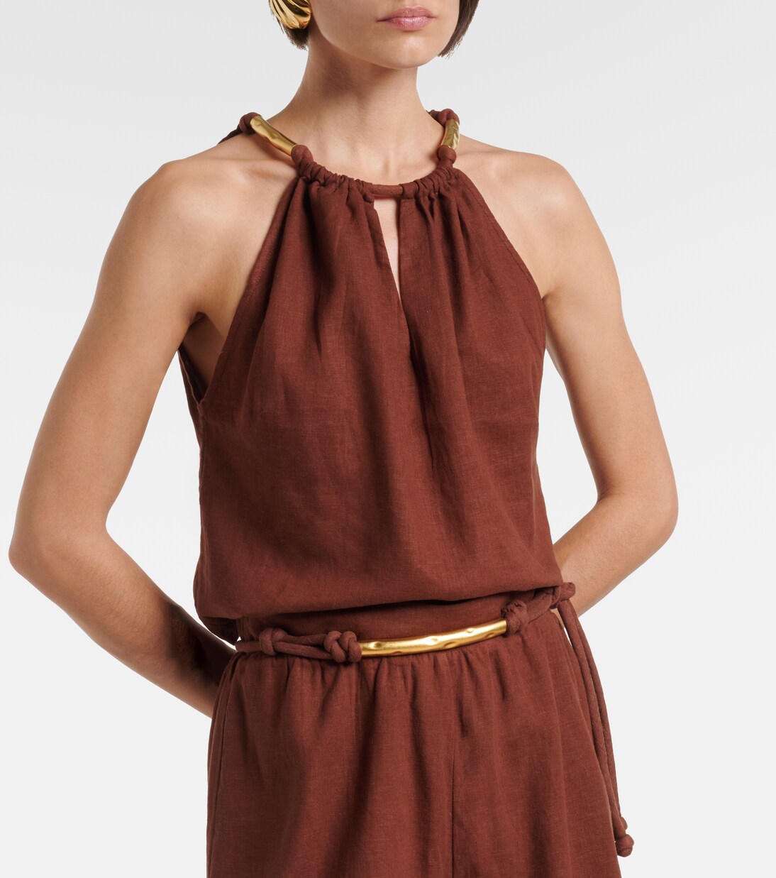 Janet linen-blend top  | ViX Paula Hermanny