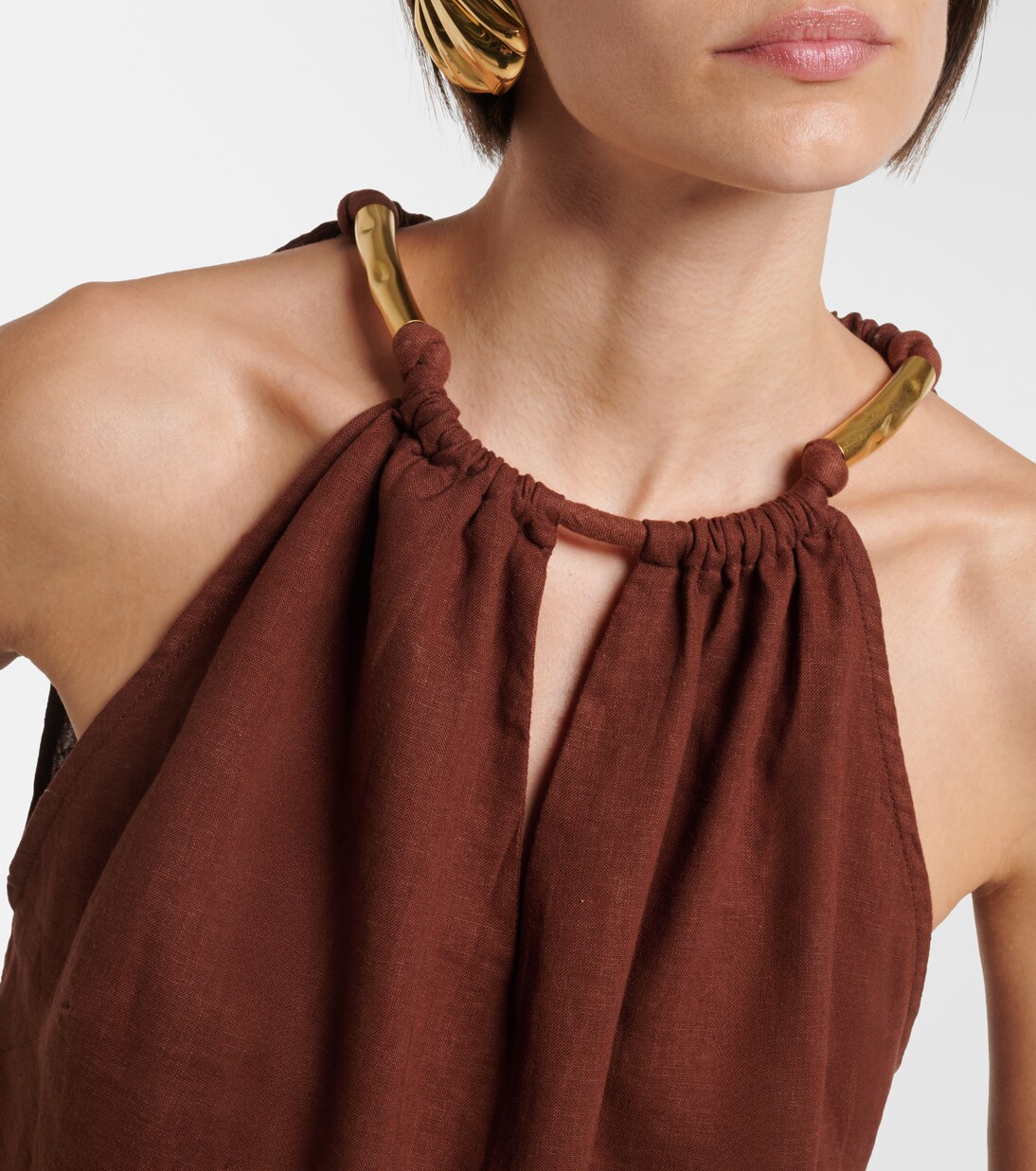 Janet linen-blend top  | ViX Paula Hermanny