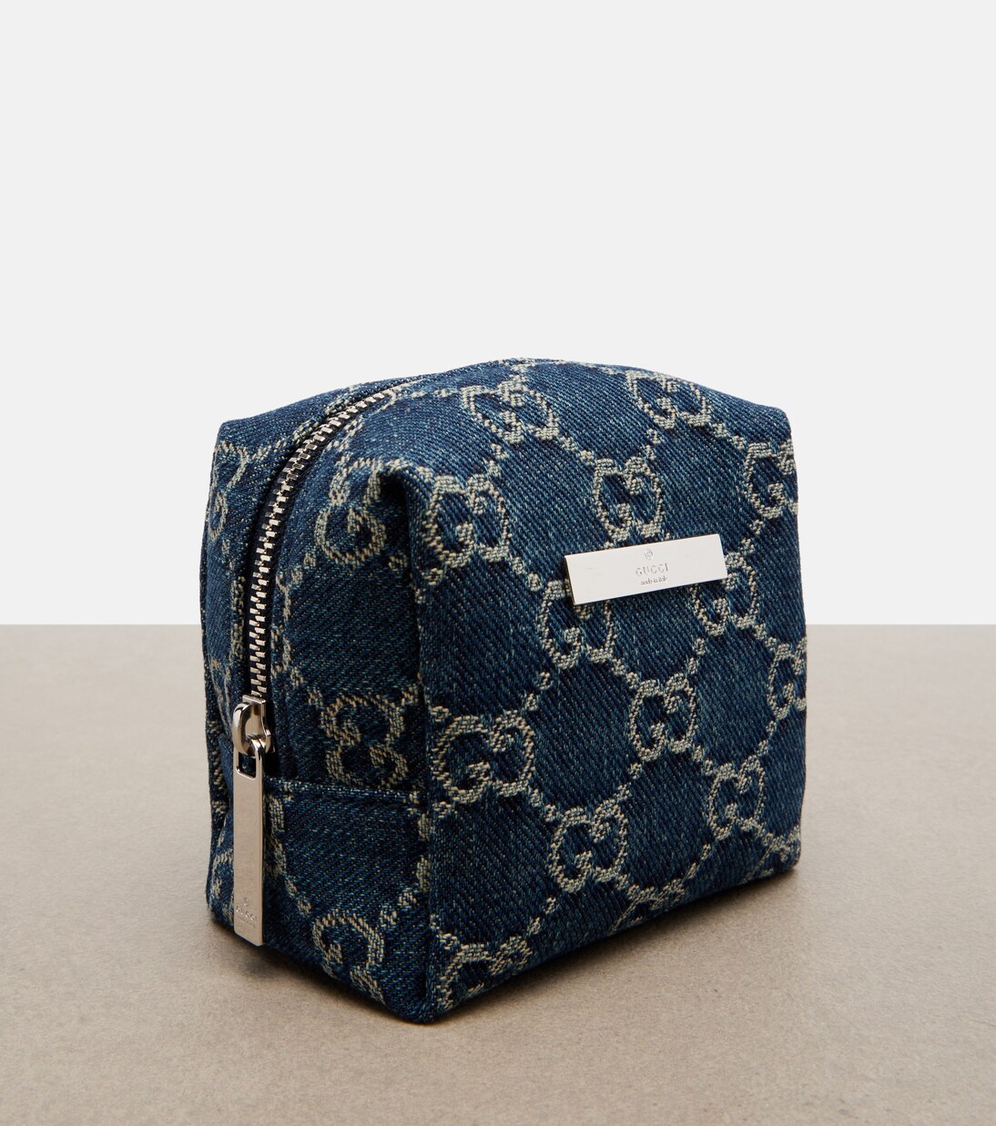 Neceser Gucci Essence Classic Mini de denim con GG | Gucci