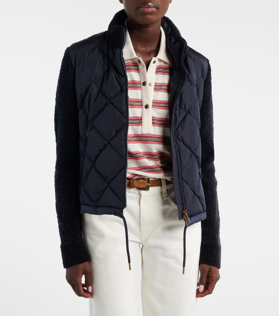 Down-paneled cotton-blend cardigan  | Moncler