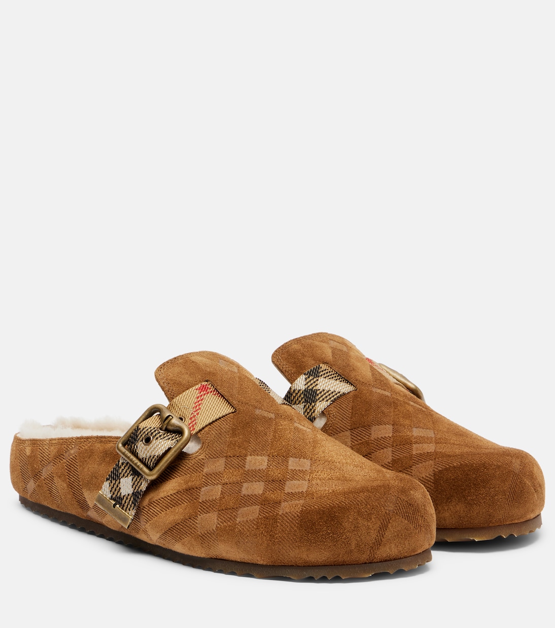 قبقاب من الجلد السويدي مبطن بالشيرلينغ Urchin | Burberry