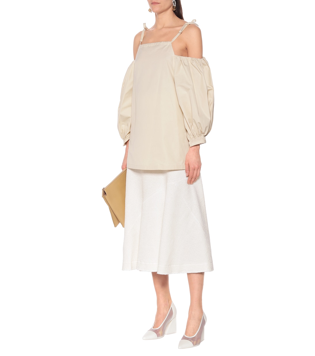 Cotton off-shoulder top | Jil Sander