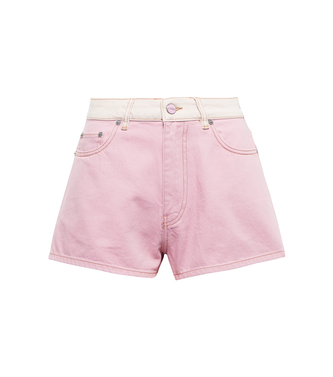 High-Rise Jeansshorts | Ganni