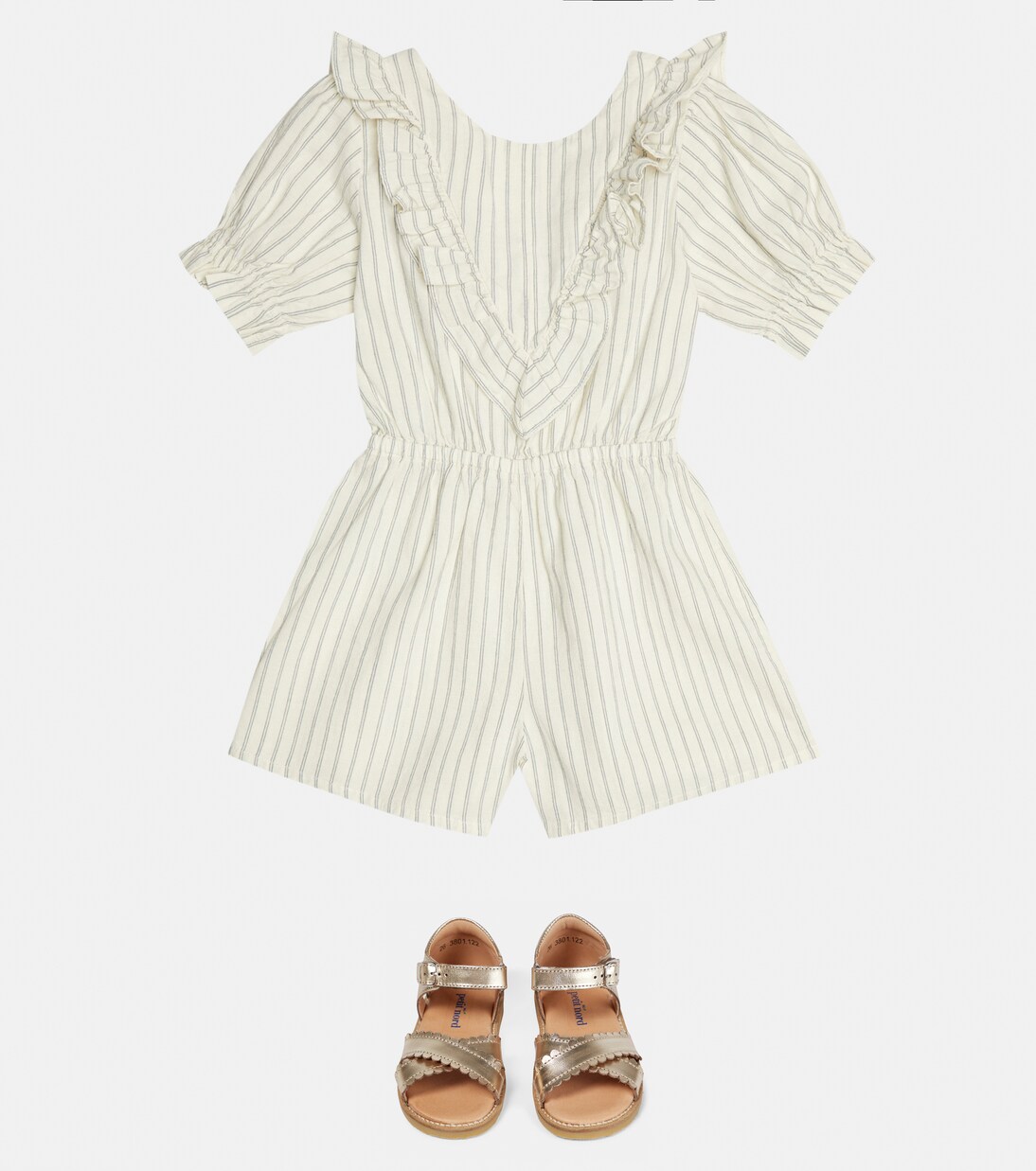 Classic cotton and linen striped playsuit | The New Society