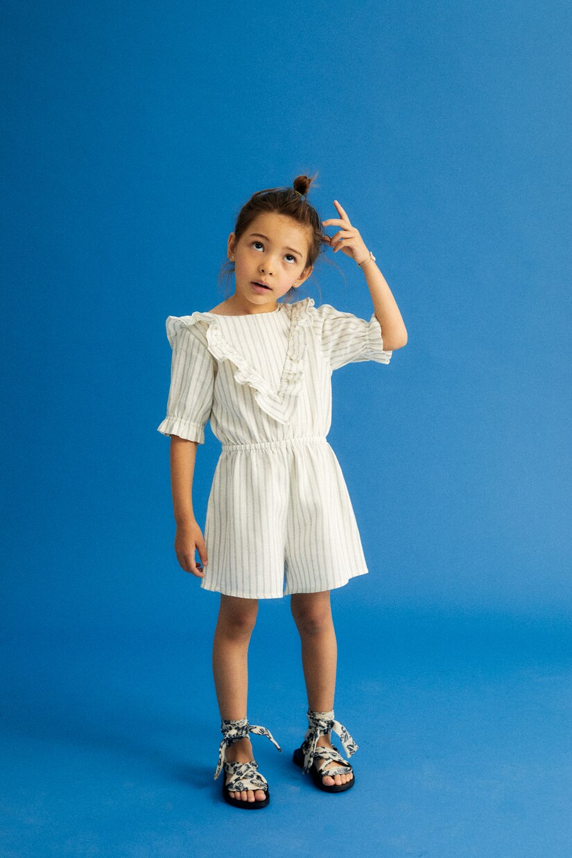 Classic cotton and linen striped playsuit | The New Society