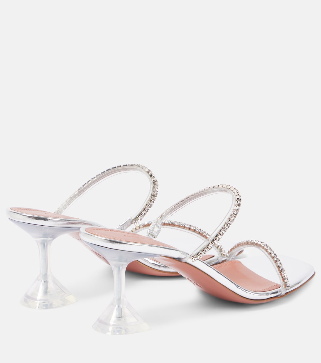 Verzierte Sandalen Gilda mit Metallic-Leder | Amina Muaddi