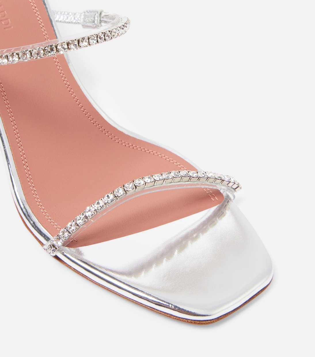 Verzierte Sandalen Gilda mit Metallic-Leder | Amina Muaddi