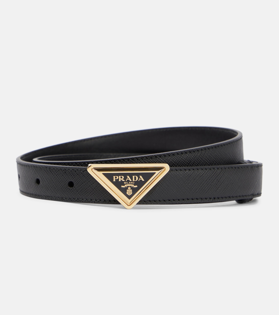 Triangle saffiano leather belt | Prada