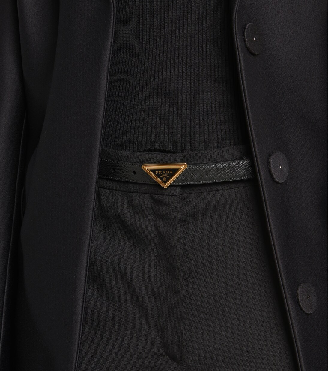 Triangle saffiano leather belt | Prada