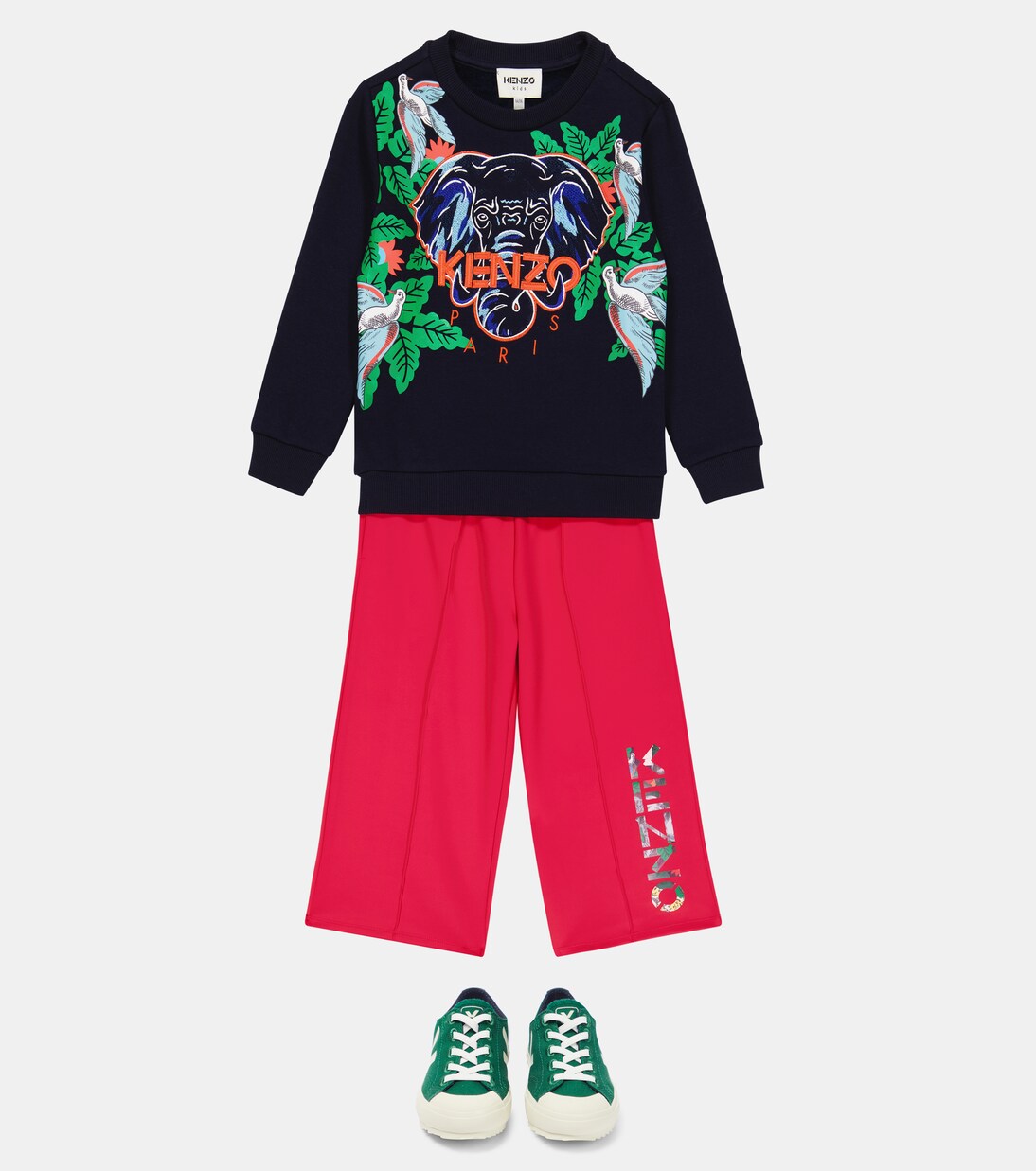 Logo wide-leg jersey sweatpants | Kenzo Kids