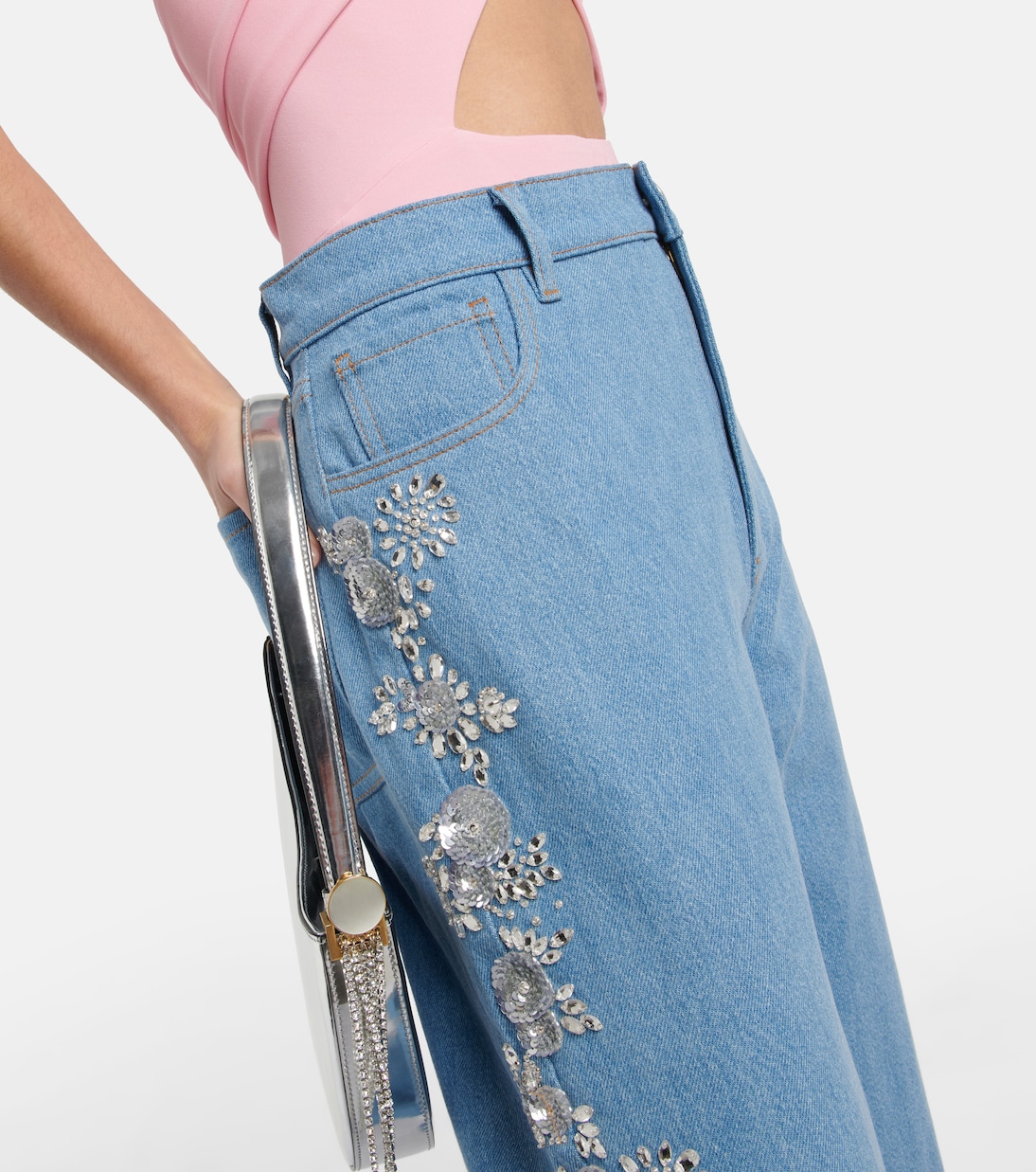 Bestickte Wide-Leg Jeans | Magda Butrym