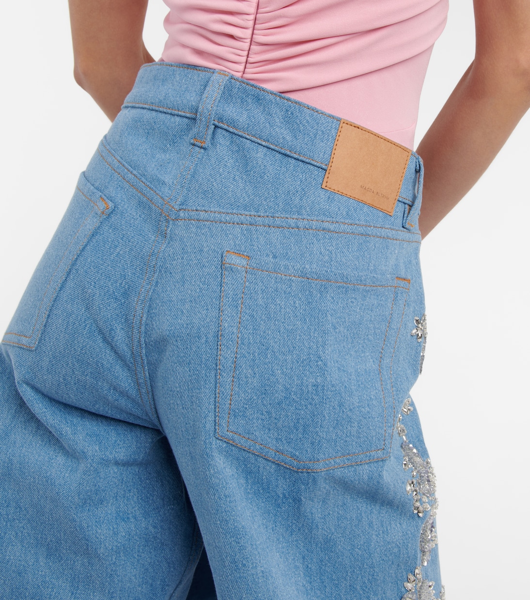 Bestickte Wide-Leg Jeans | Magda Butrym