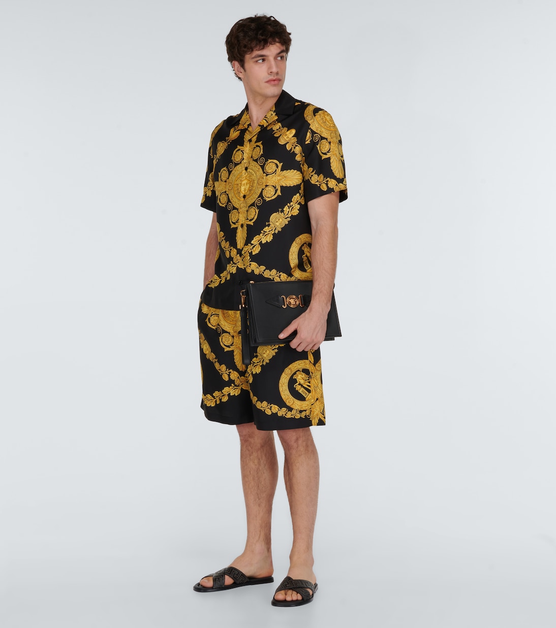 Greca leather slides | Versace