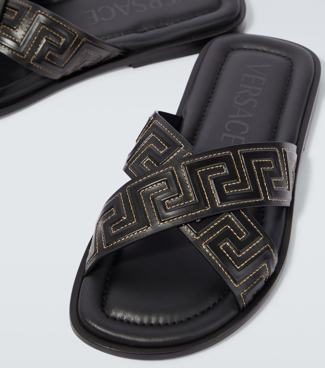 Greca leather slides | Versace