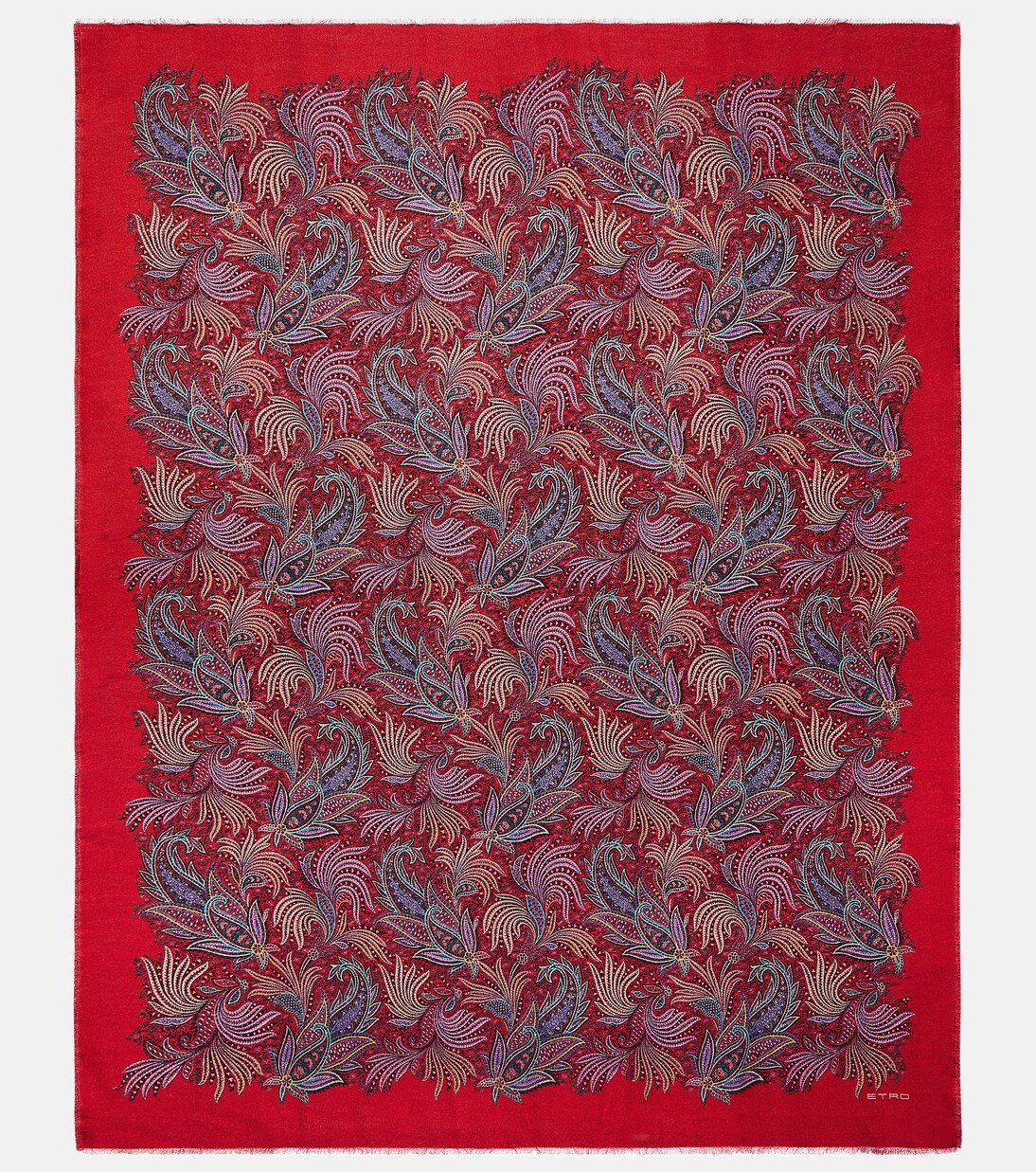 Paisley and checked wool throw | Etro