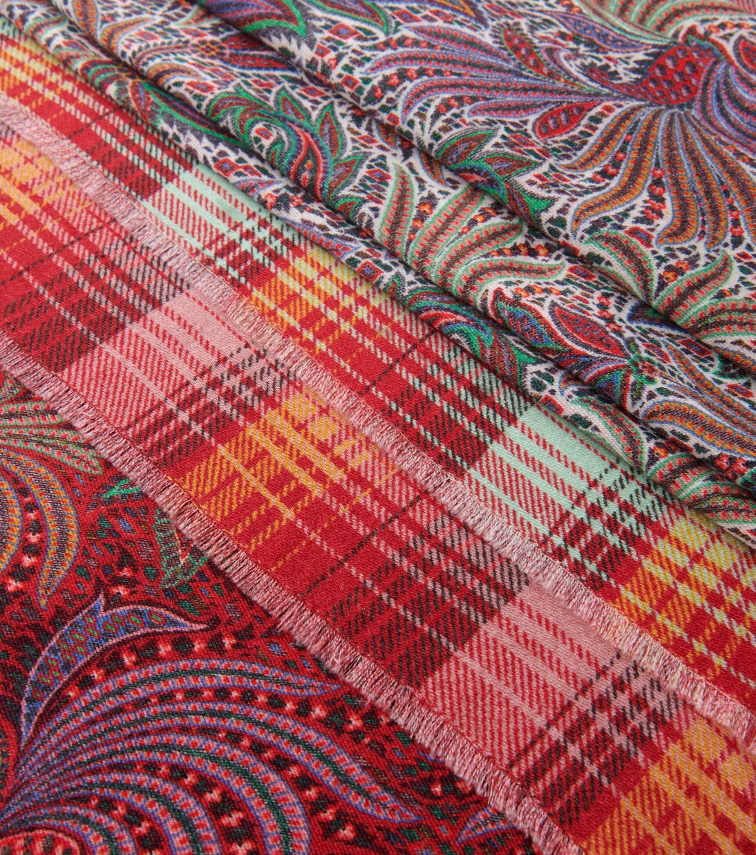 Paisley and checked wool throw | Etro