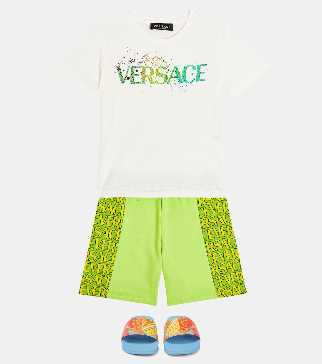 Versace Allover cotton jersey shorts | Versace Kids