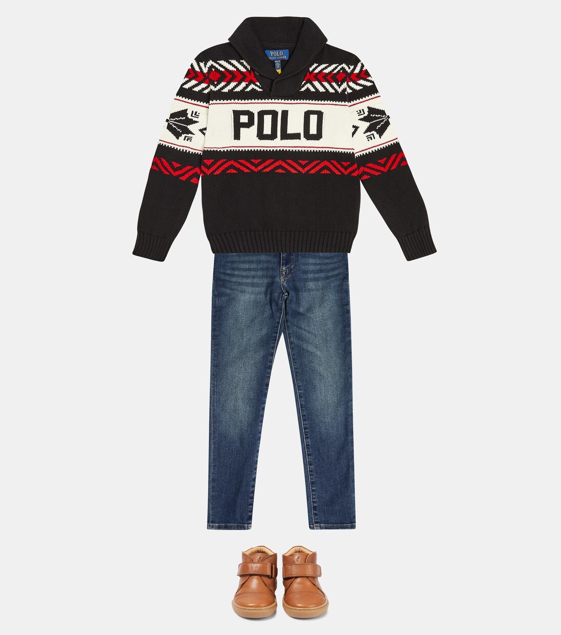 Logo intarsia cotton sweater | Polo Ralph Lauren Kids