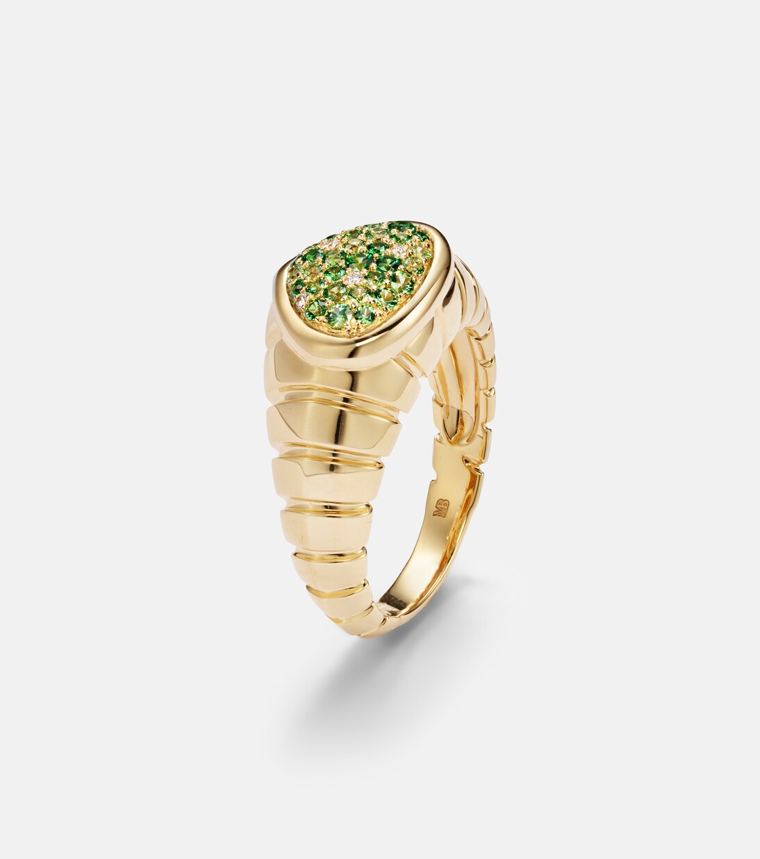 Ring Timo aus 18kt Gelbgold mit Diamanten und Tsavorit | Marina B