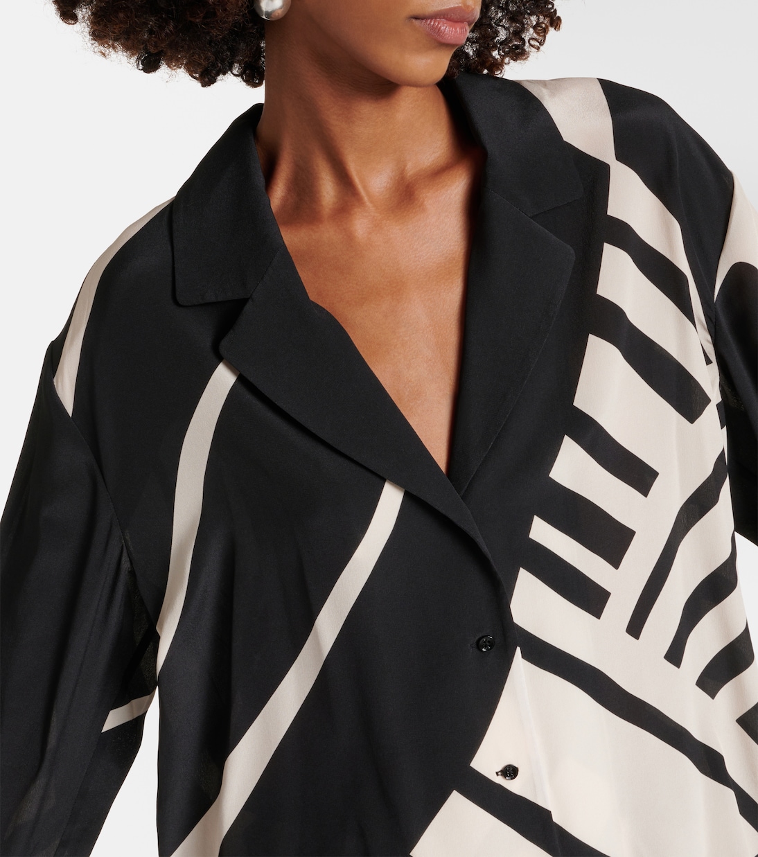 Bedrucktes Hemd aus Seide | SIR