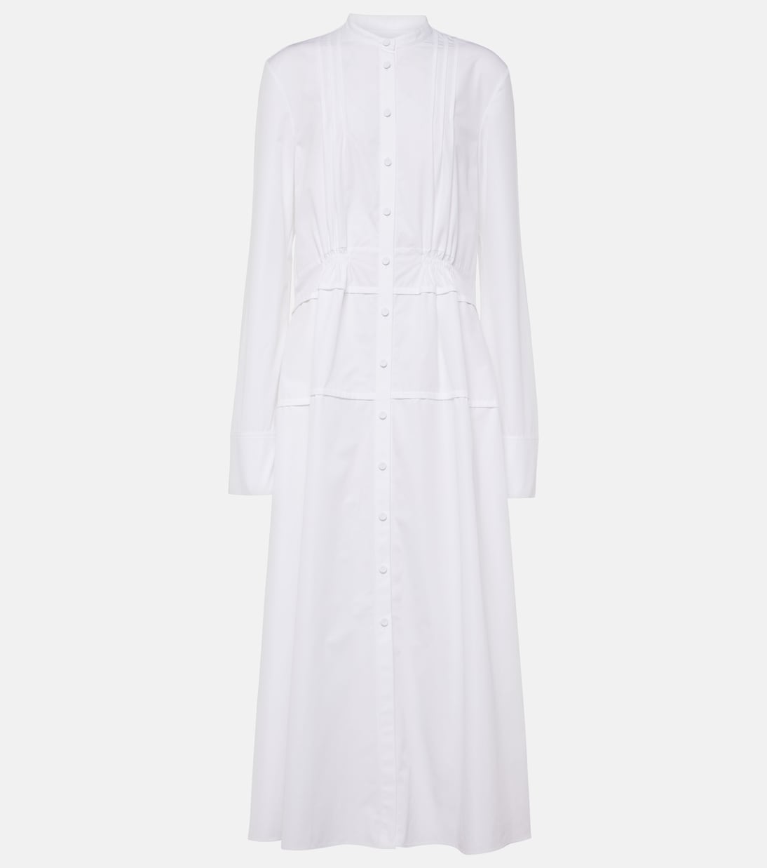 Pleated cotton shirt dress | Jil Sander