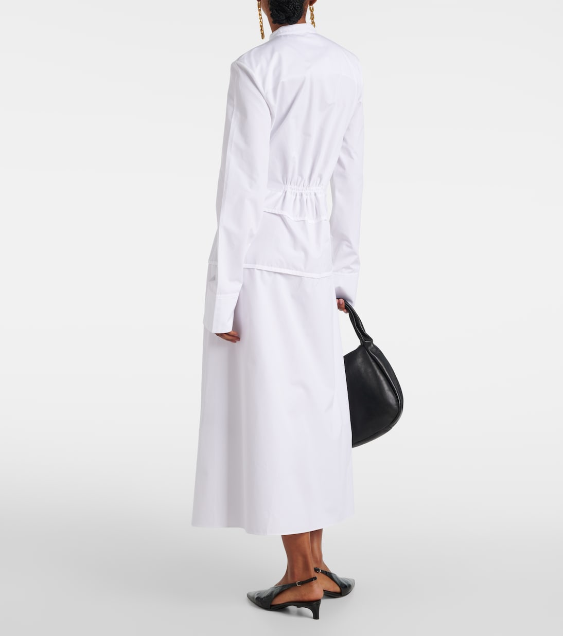 Pleated cotton shirt dress | Jil Sander