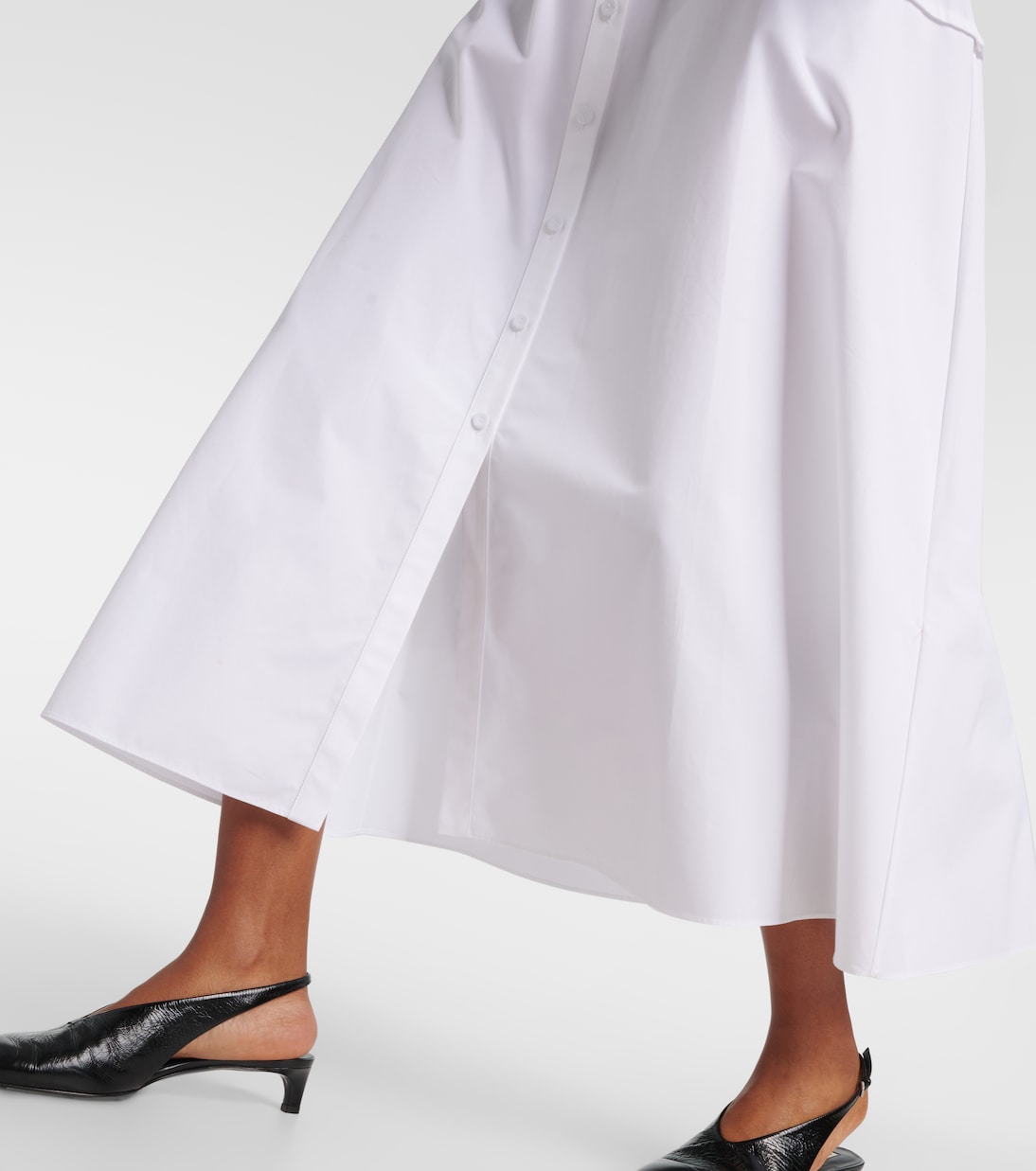 Pleated cotton shirt dress | Jil Sander