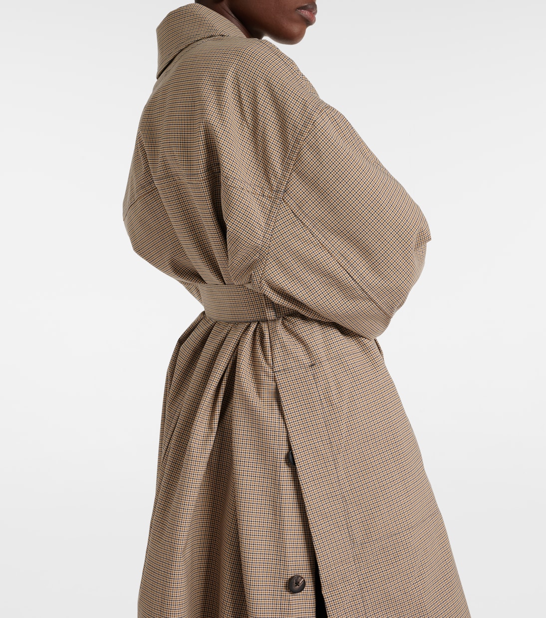 Trench in misto lana a quadri | CO