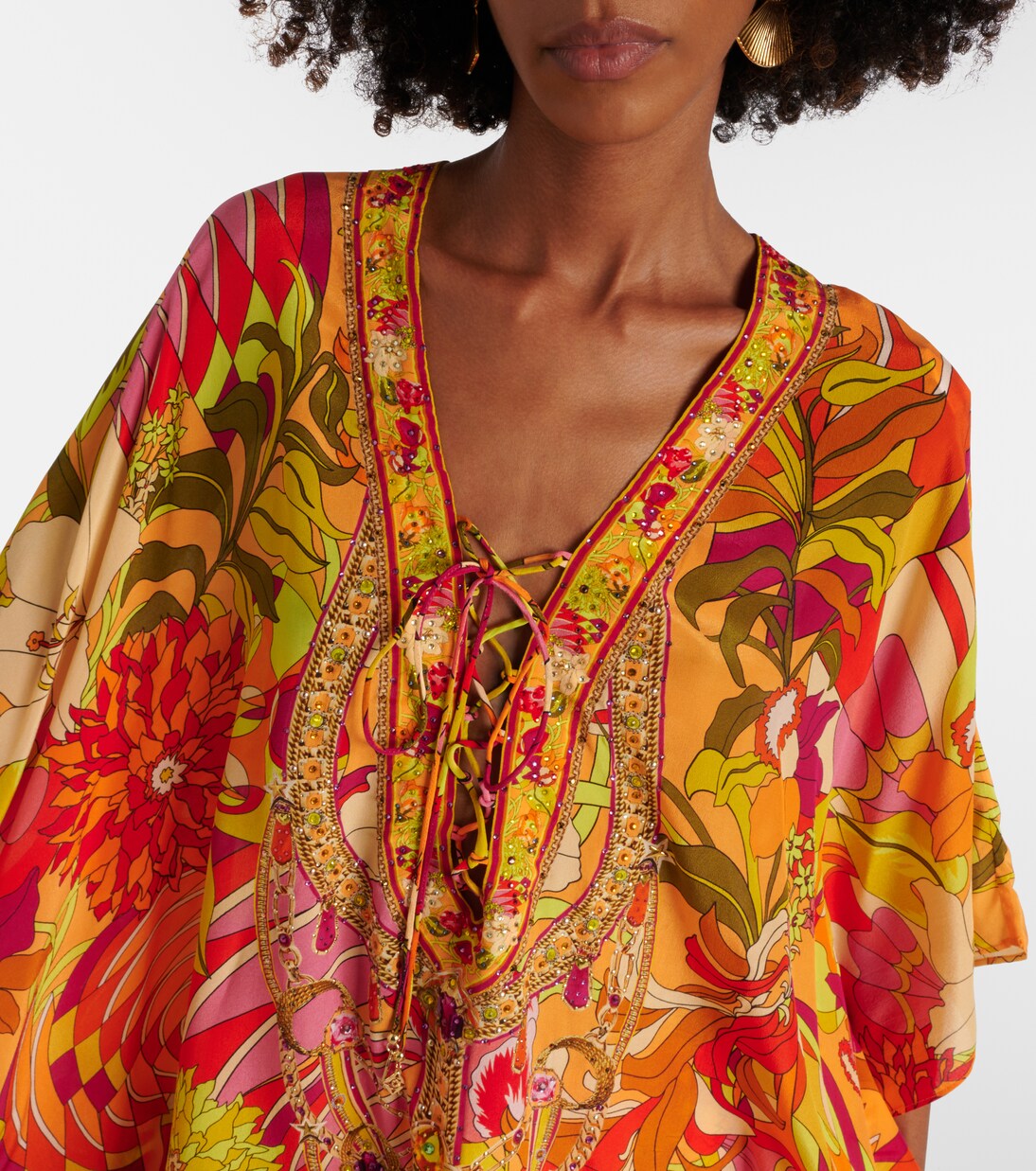 Verziertes Minikleid aus Seide | Camilla