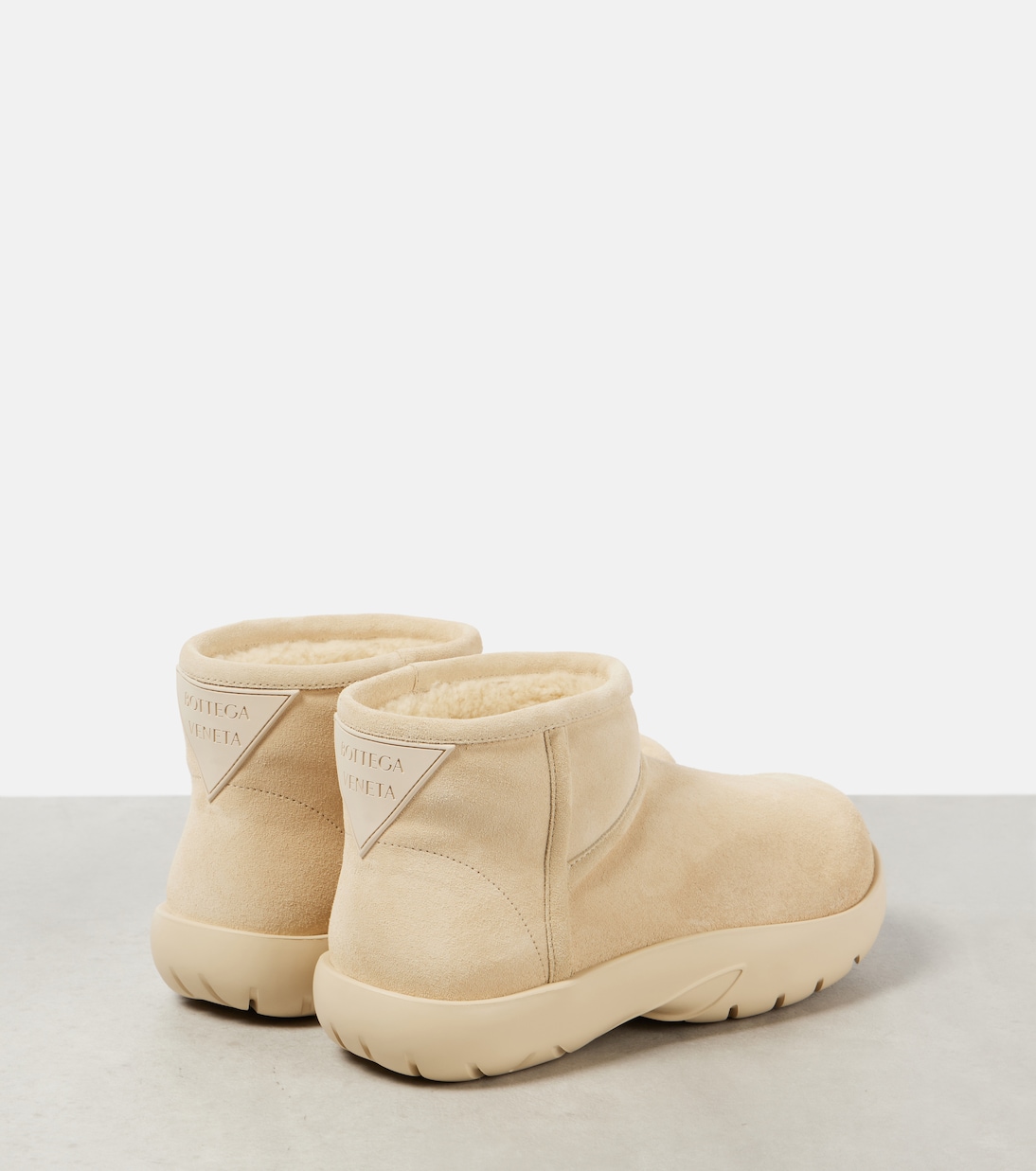 Snap Mini shearling-lined suede ankle boots | Bottega Veneta
