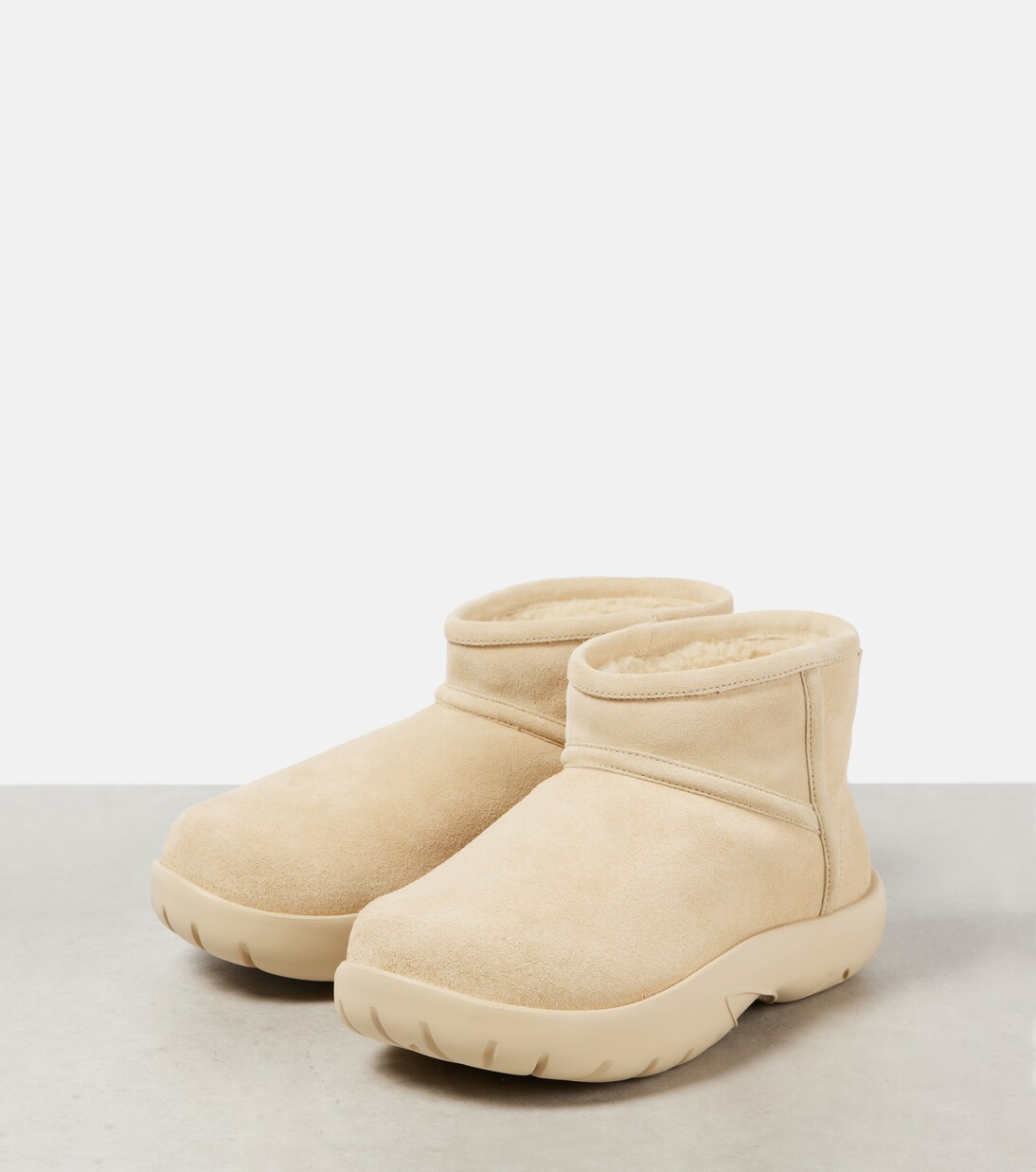 Snap Mini shearling-lined suede ankle boots | Bottega Veneta