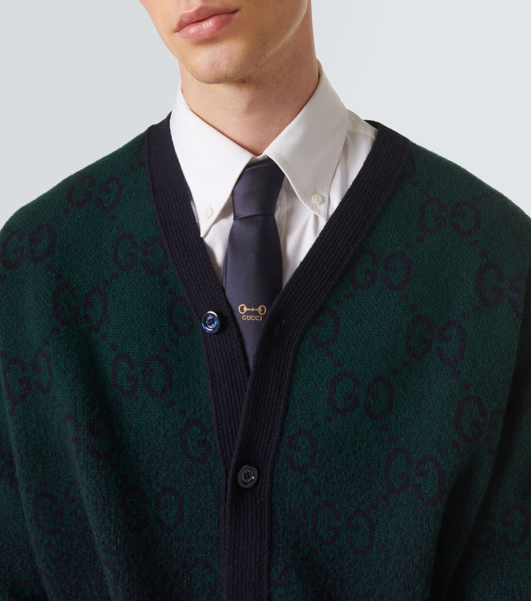 Cravatta Horsebit in jacquard di seta  | Gucci