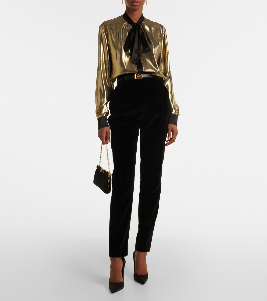 Blusa in misto seta con lamé  | Dolce&Gabbana