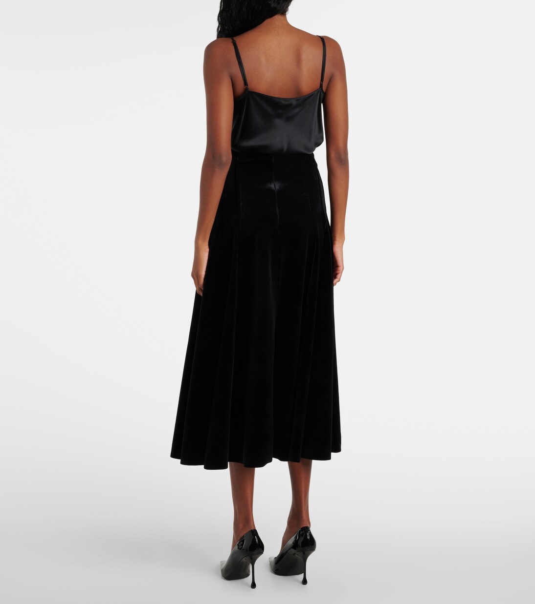 Midirock Grace aus Samt | Norma Kamali