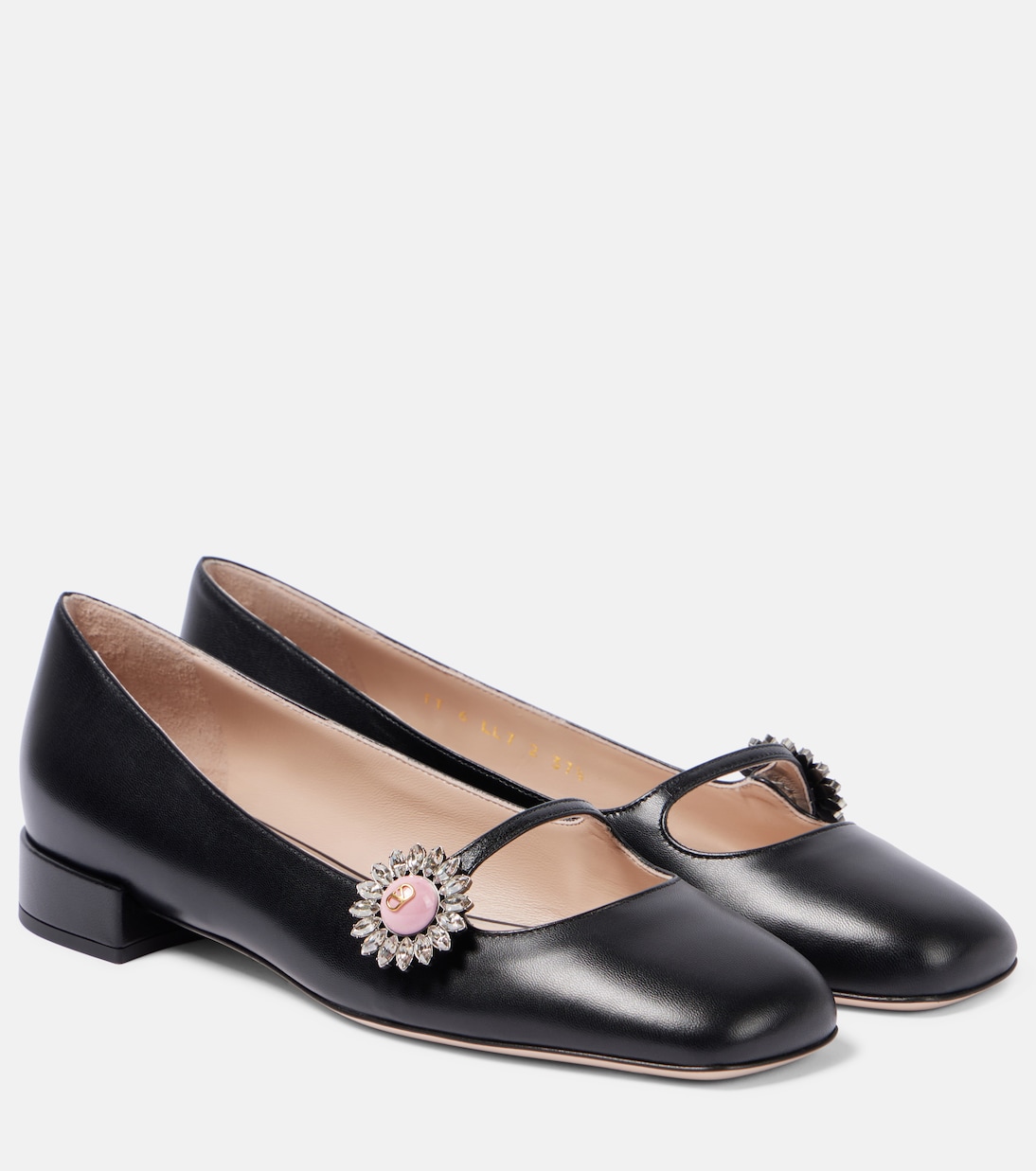 Verzierte Mary-Jane-Ballerinas Preshoes aus Leder  | Valentino Garavani