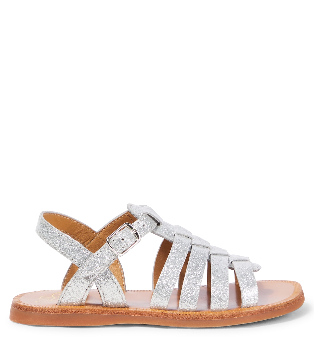 Sandalen Plagette aus Metallic-Leder | Pom d'Api