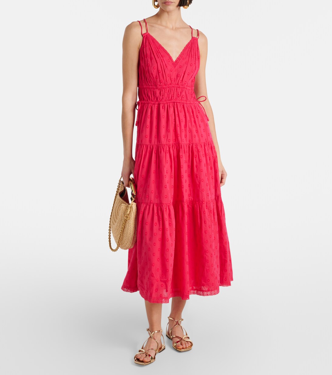 Robe midi Freya en coton à pois | Ulla Johnson