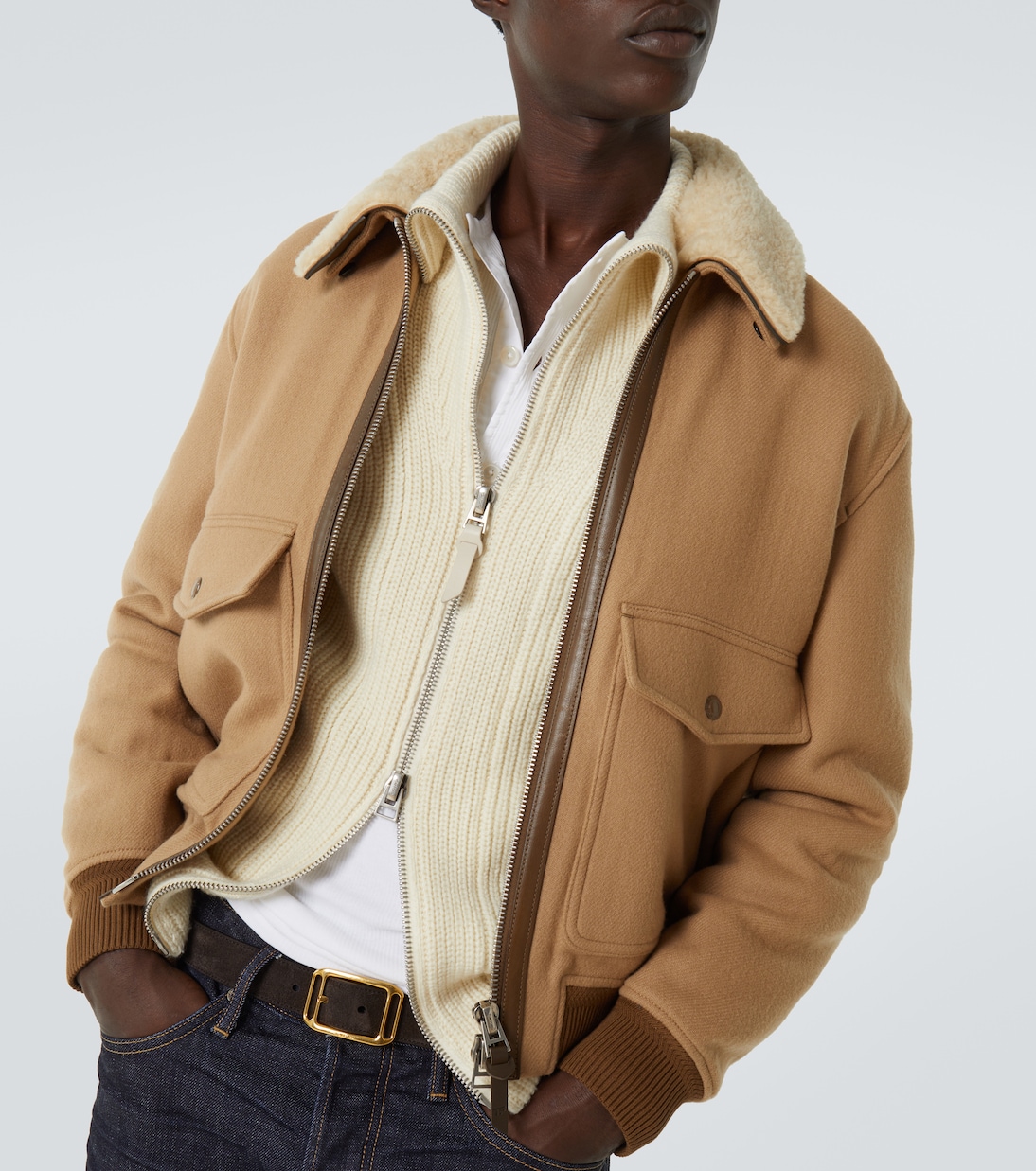 Shearling-trimmed virgin wool blouson | Tom Ford