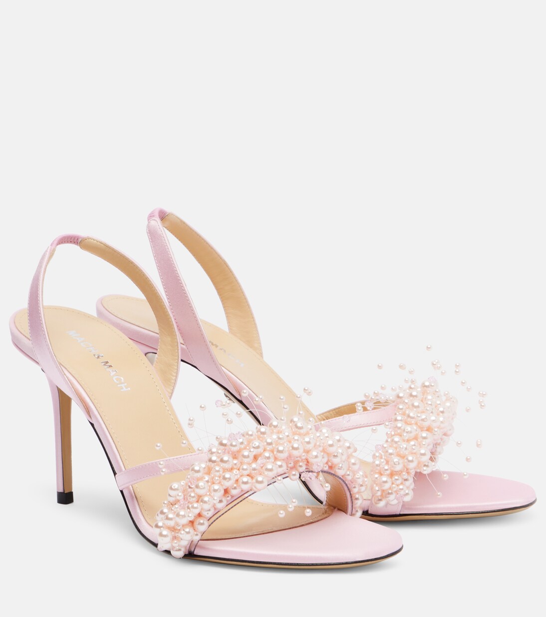 Floating Pearl 85 satin sandals | Mach & Mach