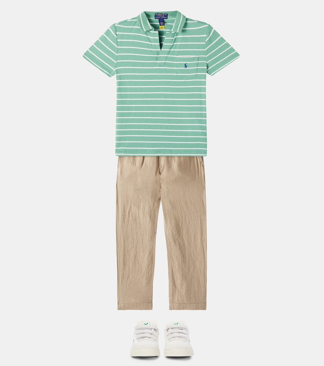Polo rayé en coton et lin | Polo Ralph Lauren Kids